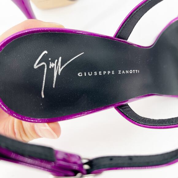 Giuseppe Zanotti Metallic Fuchsia Cruel Alien Wing Stiletto Heel Sandals 39.5 - Picture 10 of 12